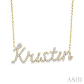 1/4 Ctw 'Kristin' Script Name Round Cut Diamond Necklace in 10K Yellow Gold